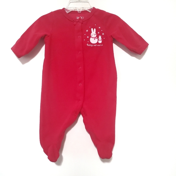 4for20!! Red fleece footie 3m - Picture 1 of 3